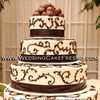 White and chocolate swirl wedding cake