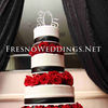 Wedding cakes Fresno, white, red, and black