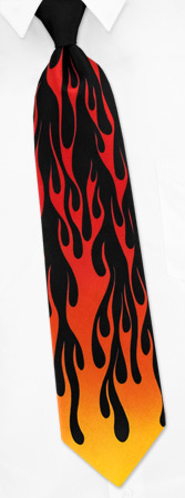 Flames by Dave the Cat black silk ties
